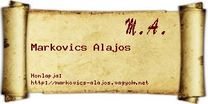 Markovics Alajos névjegykártya